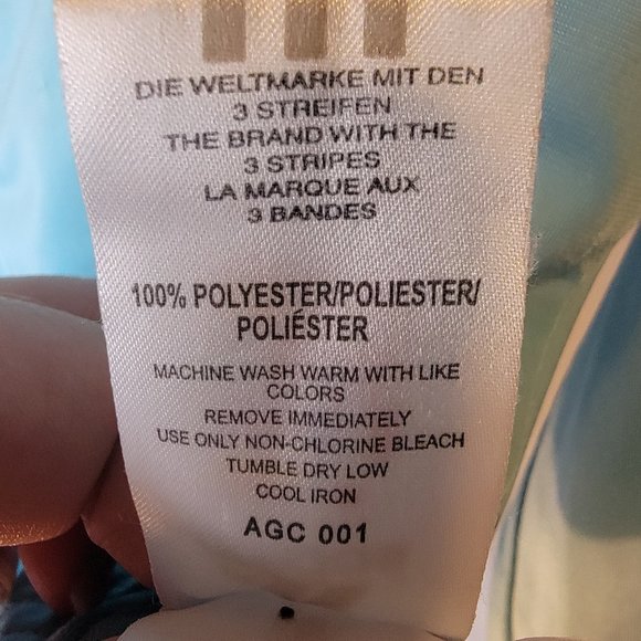 Adidas women's track jacket - light blue/black/white - size M - gently worn - Picture 6 of 7